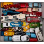 Dinky, Corgi and others, a collection of various commercial vehicles, buses and saloons etc:,