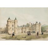 HOLYROOD, & Prince's Street, Edinburgh - a pair of hand coloured lithographs, 425 x 290 mm, 1837,