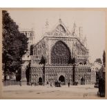 EARLY PHOTOGRAPHY : ' Exeter Cathedral,' a fine large mounted albumen print, 295 x 245 mm,