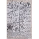 LEIGH, M. A - Wiltshire : uncoloured map, mounted, 120 x 70 mm, 1835. With 5 road maps.