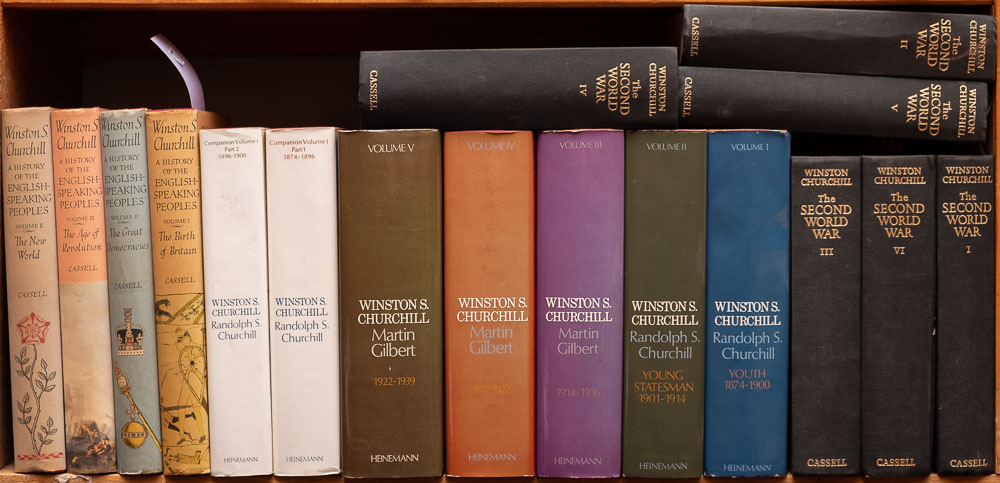 CHURCHILL, Randolph S - Winston S. Churchill : 7 vols, cloth in d/ws, thick 8vo, Heinemann, 1966-67.