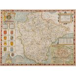 SPEED, John - Devonshire : hand coloured map, 510 x 380 mm, Thomas Bassett and Richard Chiswell,