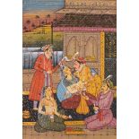 MUGHAL PAINTING : 56 page manuscript illustrated with nine gouche paintings with bodycolour on