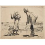 STEILEN, Theophile Alexandre : [1859-1923]-Traveller asking for directions, [1914],:- etching,