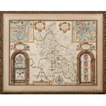 SPEED, John : [Buckinghamshire] - hand coloured map with inset plans of Buckingham, and Reading,