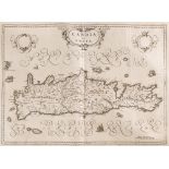 BLAEU, W & J - Candia, olim Creta [ Crete ] : uncoloured map, size 520 x 380 mm, c1650.