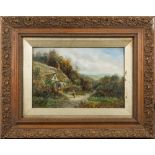 J. Raymond [19th Century]- Cottage in a landscape,:- with a companion a pair, oils on board each 20.