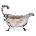A George II silver sauce boat, all marks worm, London,