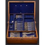 A Victorian matched Albert Thread Heel pattern flatware service,