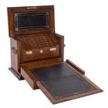 A Victorian walnut desk stationery cabinet:,