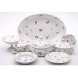 An extensive Meissen porcelain dinner service: of eighteenth century design,
