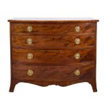 By Edwards & Roberts A late 19th Century mahogany bow-fronted chest:,