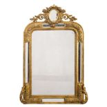 A Victorian later gilt decorated marginal wall mirror:,