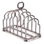 A George V silver six-division toast rack, maker Goldsmiths & Silversmiths Co Ltd, London,