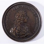 An Italian Renaissance bronze medal: Francesco Redi (1626-98), poet,