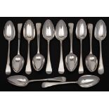 A set of eight George III silver Old English pattern tablespoons, maker Solomon Hougham, London,