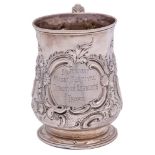 A George III silver christening mug, maker James Young, London, 1784: inscribed,