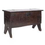 A 17th Century oak rectangular coffer:,