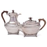 A George V silver four-piece tea service, maker James Deakin & Sons, Sheffield,