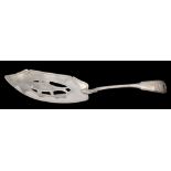 A William IV Fiddle Thread and Shell pattern silver fish slice, maker Samuel Neville, Dublin,