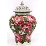 A Wemyss pottery pot pourri jar and domed cover: of baluster form,