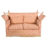 A twin seat drop end settee of Knole type:,