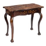 A 19th Century Colonial calamander and marquetry tea table:,