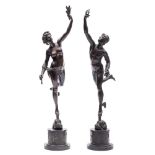 After Giambologna, a pair of 19th Century bronze figures,