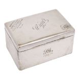 An Edward VII silver cigar box, maker Henry Clifford Davis, Birmingham,