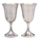 A pair of Cartier Sterling silver goblets, stamped Cartier Sterling,
