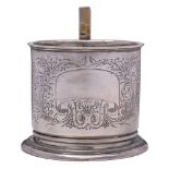 An Imperial Russian silver tumbler holder, maker M.P., assay master A.