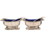 A pair of George III silver salts, maker Joseph William Story,