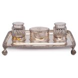 A Victorian silver rectangular desk inkstand, maker Horace Woodward & Co Ltd, London,