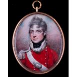 English School, Circa 1810- A miniature portrait of a young officer,