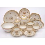 A Caughley part tea and coffee service: of fluted form,