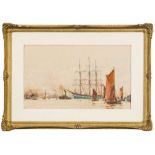 Charles Edward Dixon [1872-1934]- Off The Tilbury Docks,:- signed and dated '98 watercolour,