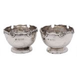 A pair of Victorian silver salts, maker Wakely & Wheeler, London,