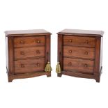 A pair of Victorian mahogany collector's chests of Wellington type:,