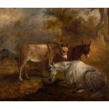 Attributed to John Fernley Junior [1815-1862]- Horse and mule in a landscape,:- oil on canvas,