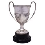 An Edward VII silver twin-handled trophy cup, maker Goldsmiths & Silversmiths Co Ltd, London,