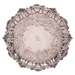 A George II silver salver, maker William & Robert Peaston, London, 1759: crested,