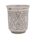 An Imperial Russian silver charka, Moscow 1861: of traditional cylindrical design,
