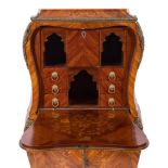 A 19th Century French kingwood, floral marquetry and gilt metal mounted Secretaire a Abbatant:,