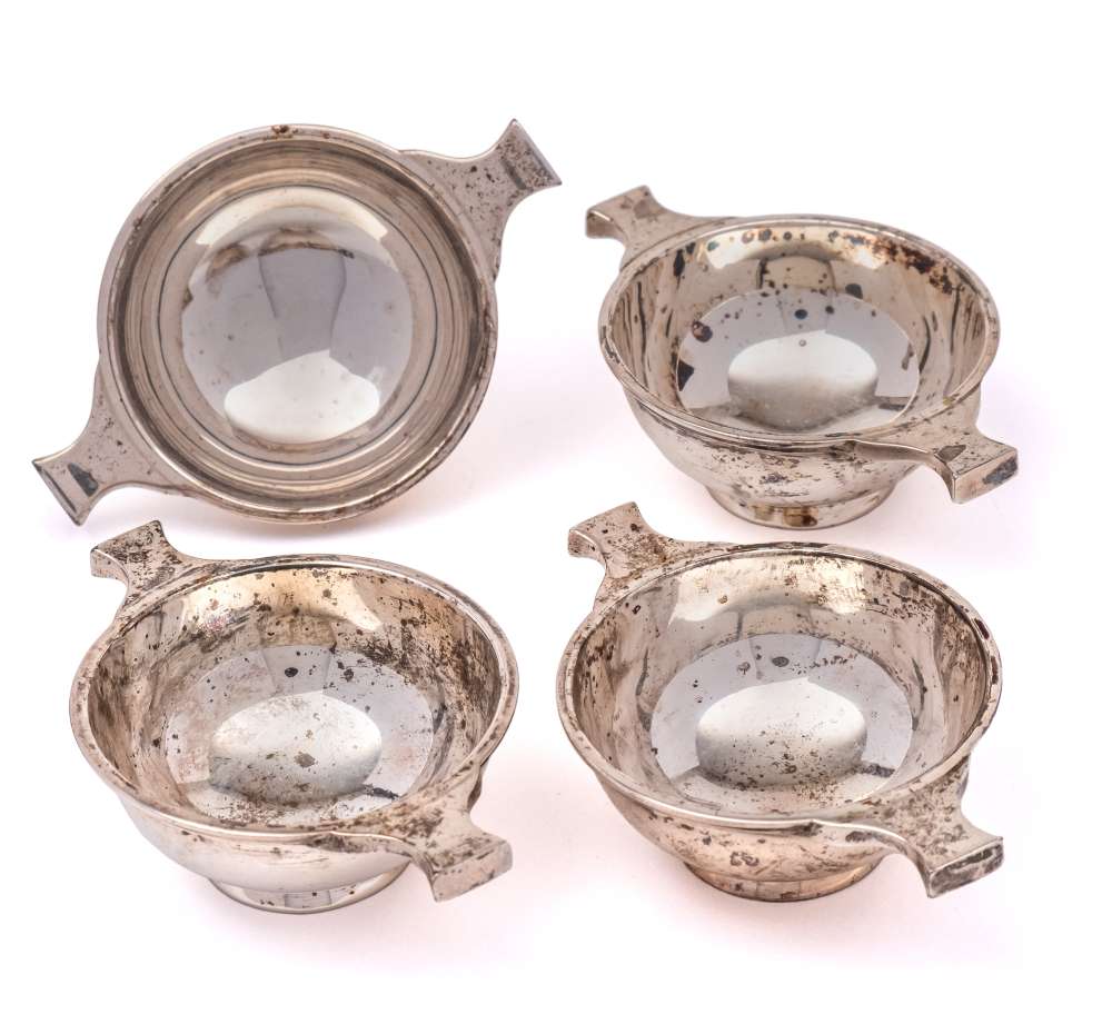 A set of four George V silver quaichs, maker Hamilton and Inches, Edinburgh,