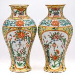A mixed lot of Chinese porcelain comprising a pair of famille rose turquoise ground bowls,