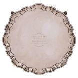 An Edward VIII silver salver, maker Mappin & Webb, Sheffield, 1936: inscribed,