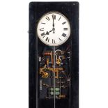 Synchronome master wall clock 3169: the round silvered dial having black Roman numerals,