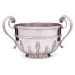 An Edward VII silver twin-handled bowl, maker Holland, Aldwinckle & Slater, London,