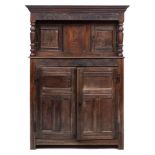 An oak court cupboard,