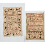 A George III needlework sampler: with banded upper and lower case alphabet,